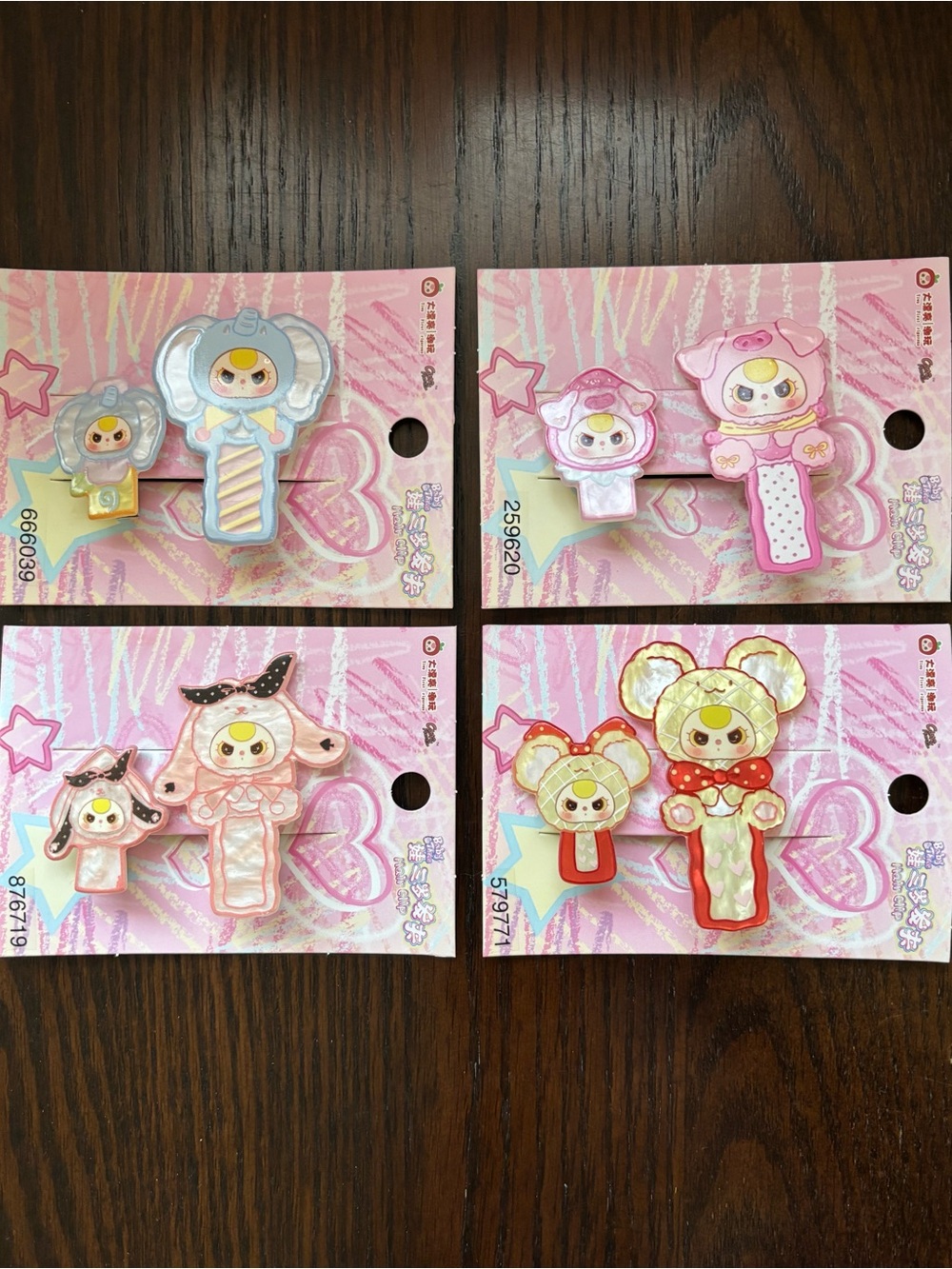 Baby Three Hair Clips - Set of 4